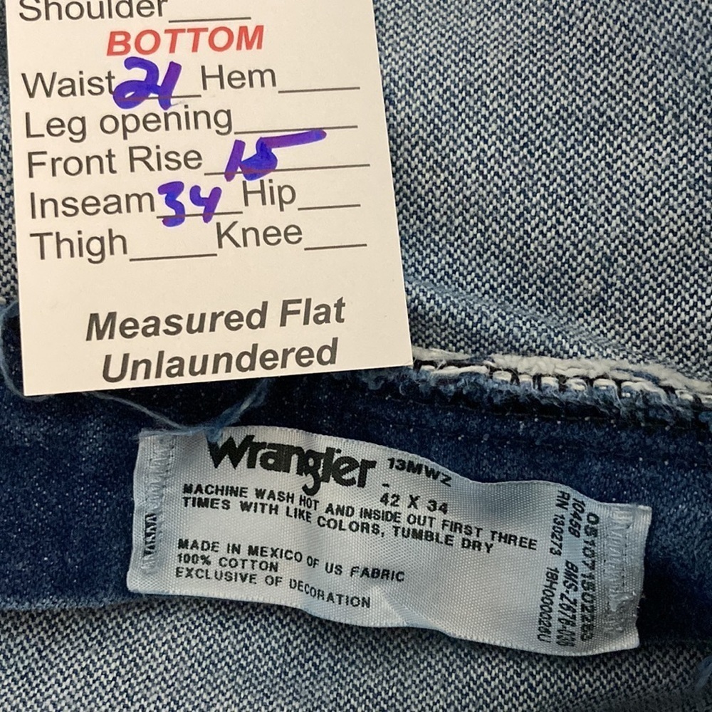 Wrangler 13MWZ Big & Tall Blue Work pants. 42 x 34. 15”‎ rise. 3 available 122. - Picture 6 of 6